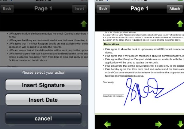 EasySign digitally sign documents from iphone ipad app pic